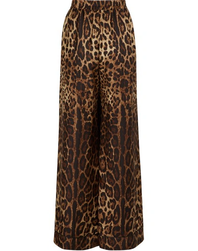 Shop Dolce & Gabbana Leopard Print Silk Pants