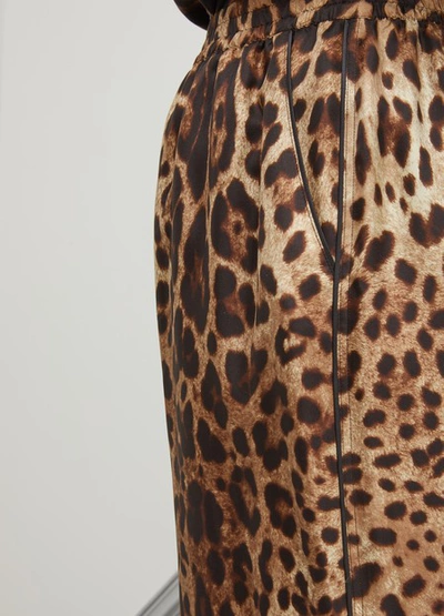 Shop Dolce & Gabbana Leopard Print Silk Pants