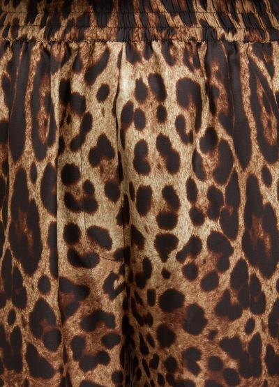 Shop Dolce & Gabbana Leopard Print Silk Pants