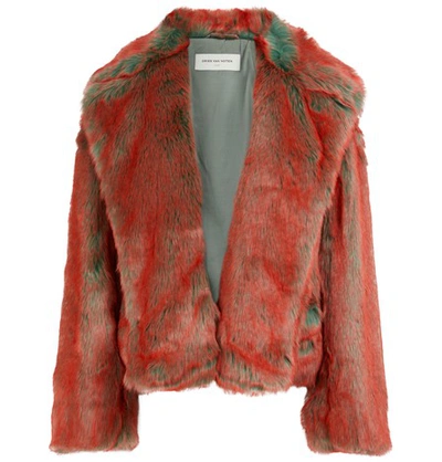 Shop Dries Van Noten Faux Fur Coat In Green