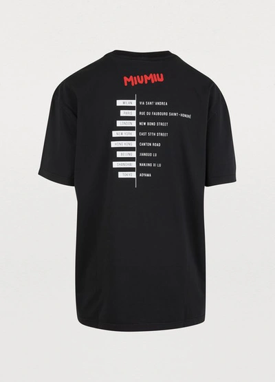 Shop Miu Miu Logo T-shirt In Nero