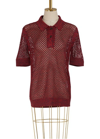 Shop Jil Sander Silk Polo In Red