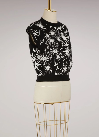 Shop Lanvin Graphic Printed Knit Top In Black