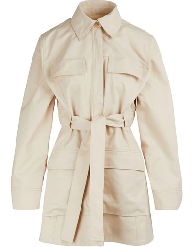 Shop Acne Studios Belted Raincoat In Ivory White