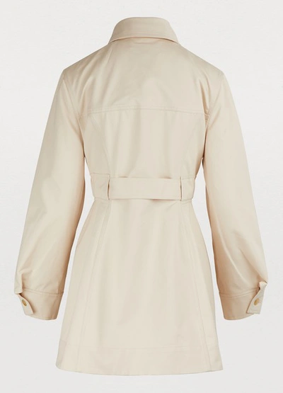 Shop Acne Studios Belted Raincoat In Ivory White