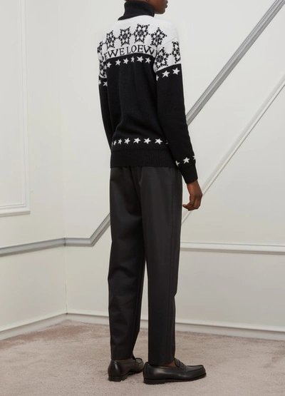 Shop Loewe Snowflake Turtleneck Jumper In White / Black