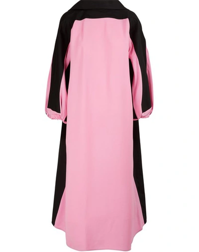 Shop Marni Long-sleeved Dress In Black + Pink Clematis