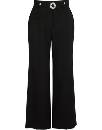 Shop Miu Miu Wool Trousers In Nero