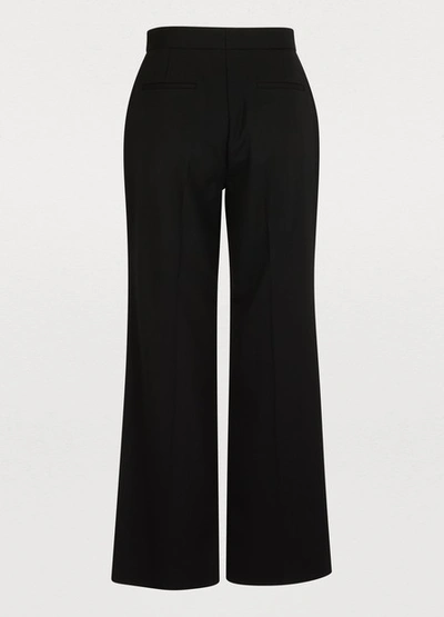 Shop Miu Miu Wool Trousers In Nero