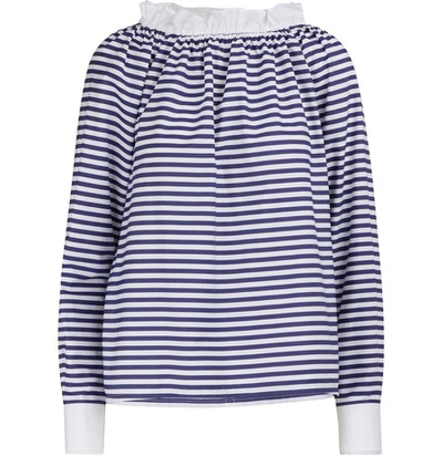 Shop Atlantique Ascoli Conquête Blouse In Blue White Stripes