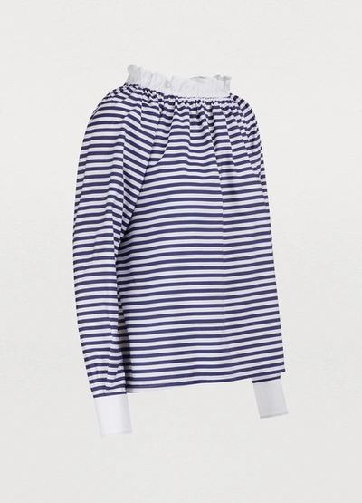 Shop Atlantique Ascoli Conquête Blouse In Blue White Stripes