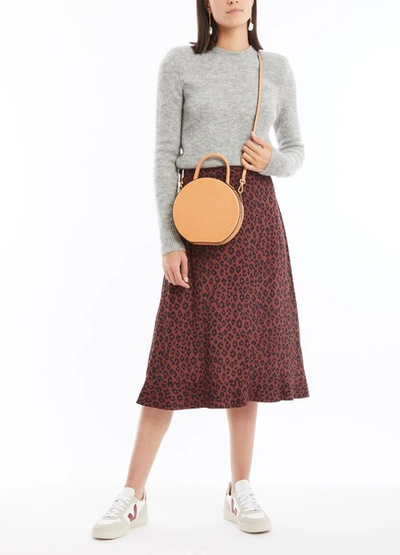 Shop Apc Adena Leopard Print Skirt In Maroon