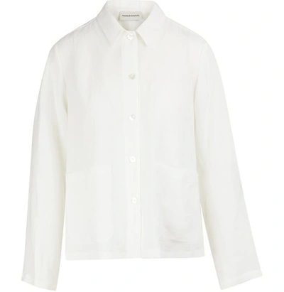 Shop Mansur Gavriel Linen Shirt In White