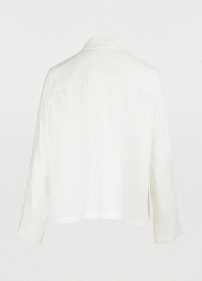 Shop Mansur Gavriel Linen Shirt In White