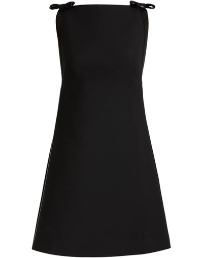 Shop Miu Miu Wool And Silk Mini Dress In Black