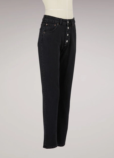 Shop Balenciaga Tube High-waisted Jeans In Simple Stone Wash