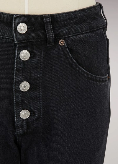 Shop Balenciaga Tube High-waisted Jeans In Simple Stone Wash
