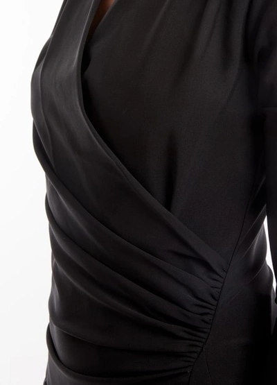 Shop Off-white Wrap Dress In Black / White