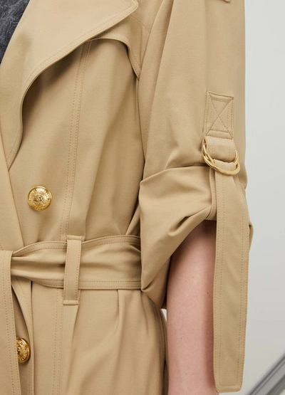 Shop Balmain Oversized Pockets Trench Coat In 0kk Sable