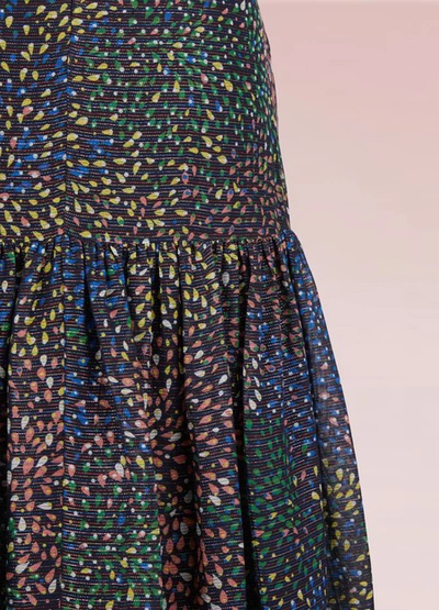 Shop Chloé Fireworks Printed Cotton Long Skirt In Multicolor