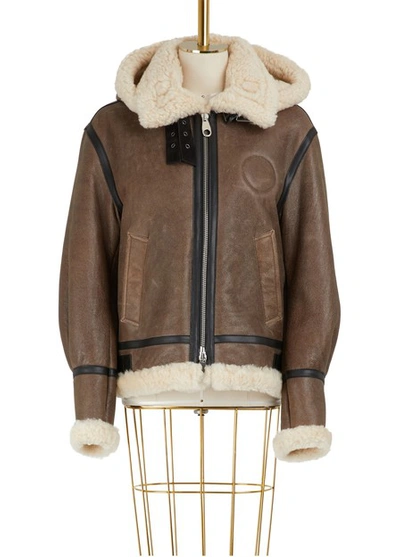 Shop Chloé Shearling Bomber Jacket In Authentic Brown