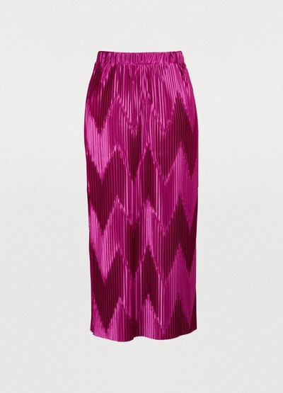 Shop Givenchy Pleated Long Skirt In Fushia