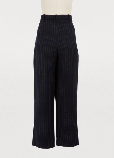 Shop Roseanna Andrea Linen And Wool Pants In Marine