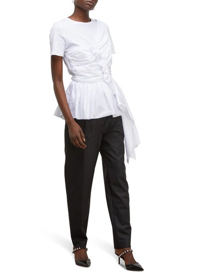 Shop Alexander Mcqueen Draped T-shirt In White