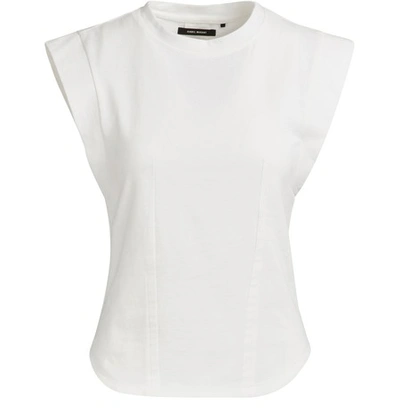 Shop Isabel Marant Yelena Cotton Top In White