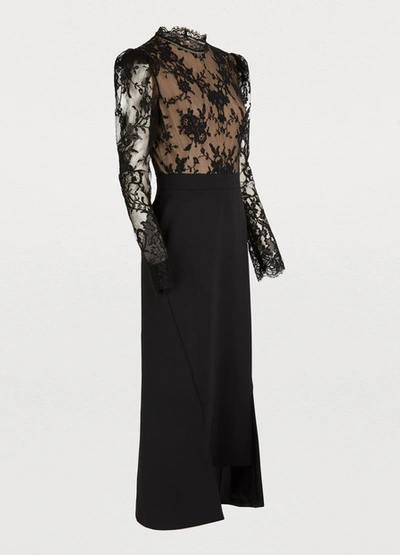 Shop Alexander Mcqueen Wool Backless Dress In 1000 Black