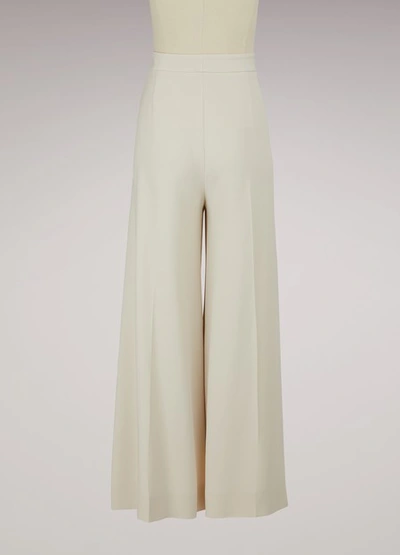 Shop Stella Mccartney Darci Wide Leg Cady Stretch Pants In Off-white