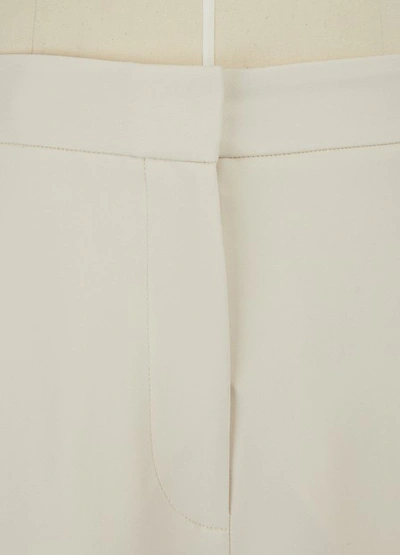 Shop Stella Mccartney Darci Wide Leg Cady Stretch Pants In Off-white