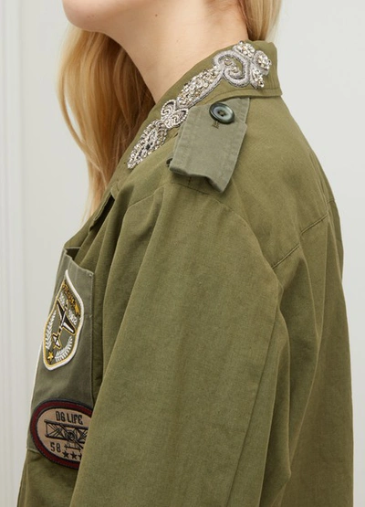 Shop Dolce & Gabbana Patches Jacket In Khaki