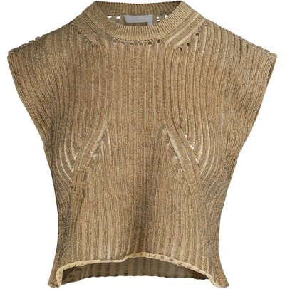 Shop Chloé Knit Top In Straw Beige