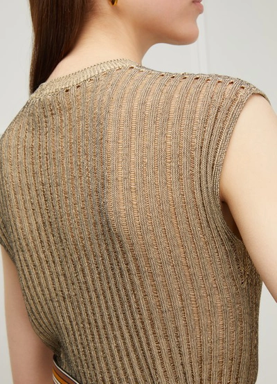 Shop Chloé Knit Top In Straw Beige