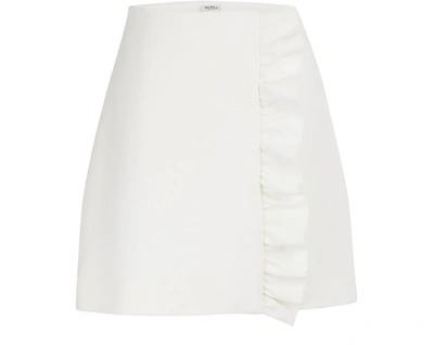 Shop Miu Miu Wool Mini Skirt In Offwhite