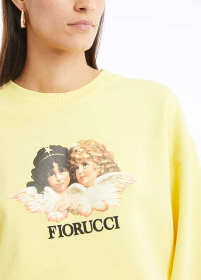 Shop Fiorucci Vintage Angels Sweatshirt In Lemon Yellow