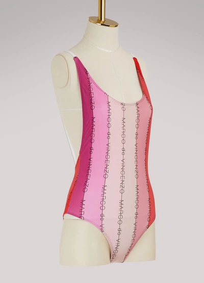 Shop Marco De Vincenzo Logo Swimsuit In Pink