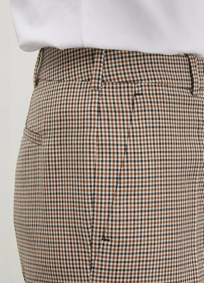Shop Givenchy Micro-check Pants In Naturel Marron