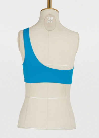 Shop Vilebrequin Firi Asymmetrical Bikini Top In Blue