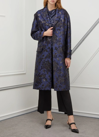 Shop Prada Mid-length Coat In Navy