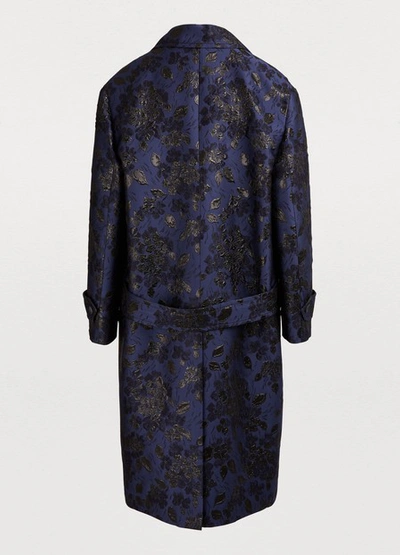 Shop Prada Mid-length Coat In Navy