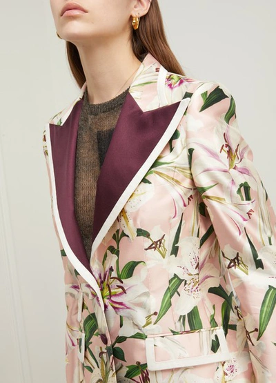 Shop Dolce & Gabbana Silk Blazer In Rosa