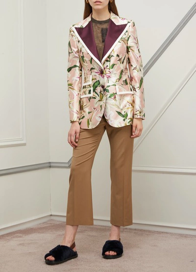 Shop Dolce & Gabbana Silk Blazer In Rosa