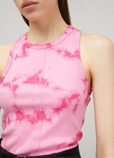 Shop Proenza Schouler Long Tie-dye Tank Top In 21961 Orchid/pink Tie Dye