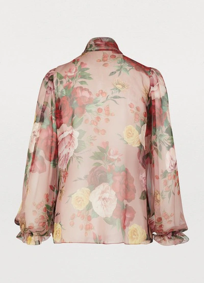 Shop Dolce & Gabbana Rose Baroque Silk Blouse