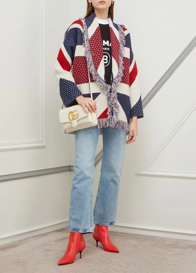 Shop Alanui Cashmere Cardigan In Union Jack Multicolor