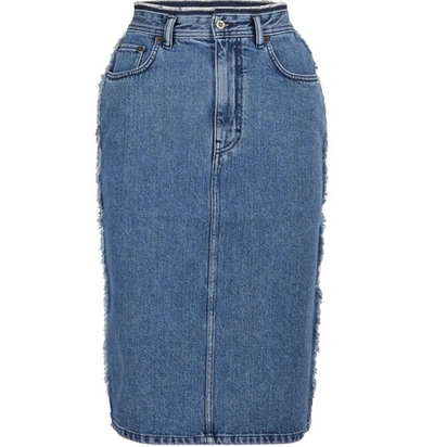 Shop Acne Studios Denim Skirt In Mid Blue