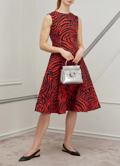 Shop Calvin Klein 205w39nyc Sleeveless Midi Dress In Red Zebra