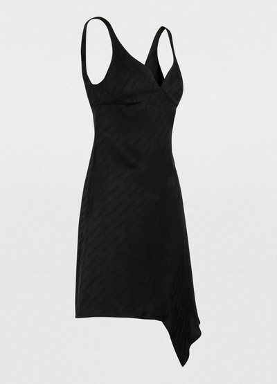 Shop Off-white Logo Mini Dress In Black